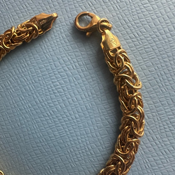 Italian Sterling silver Gold Chain Bracelet - Picture 3 of 7